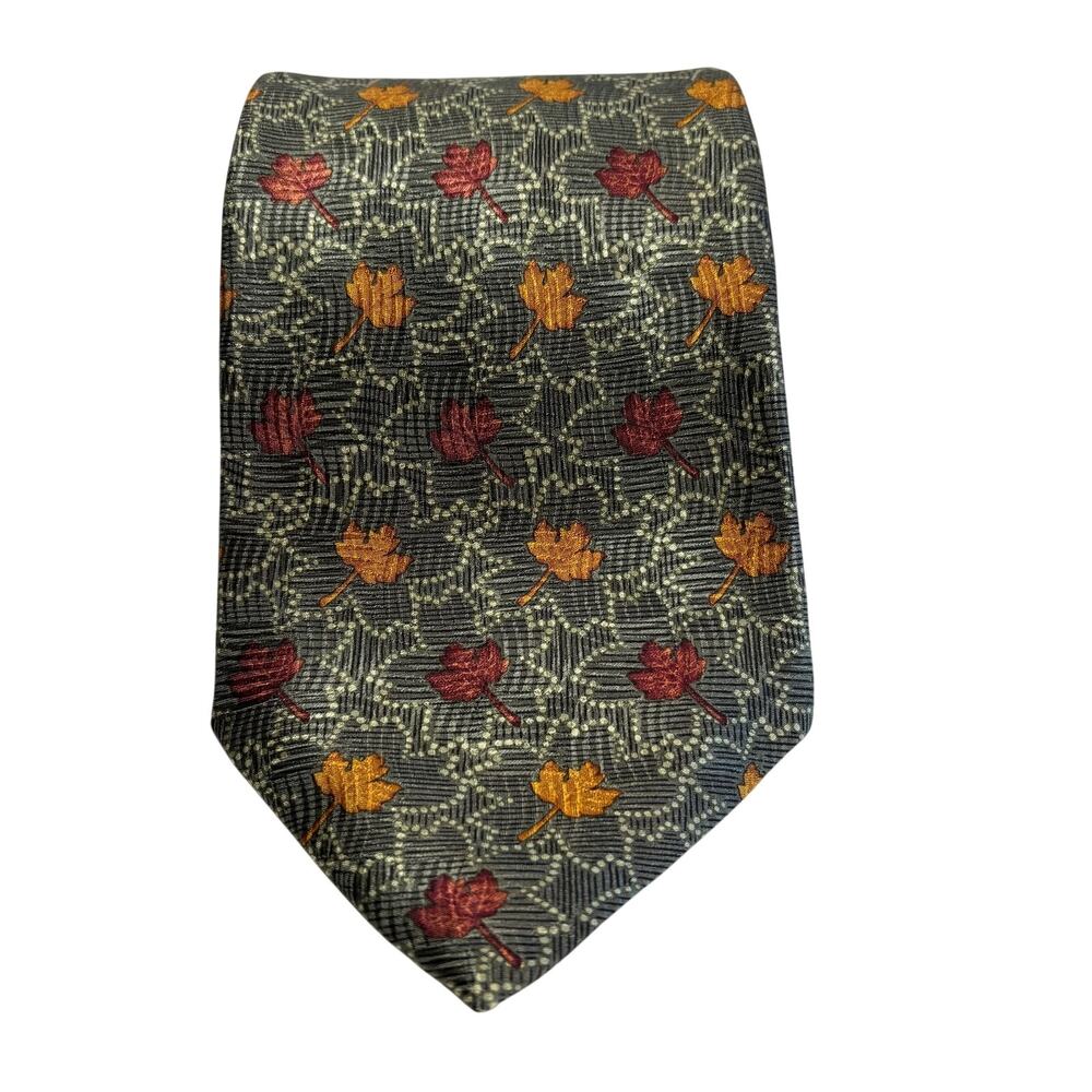 ROBERT TALBOTT Silk Tie Leaf Pattern Formal Wear Men’s L 58”